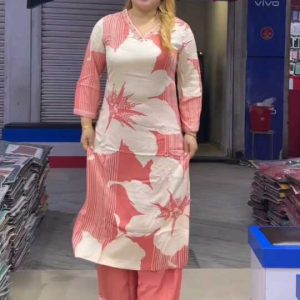 Baby Pink Flower Kurta with Pant F01